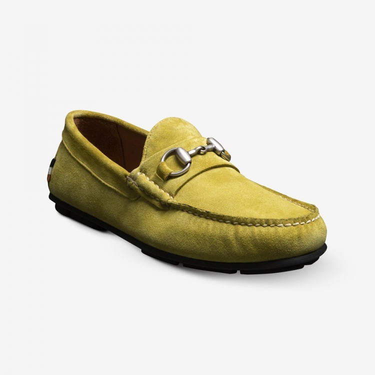 Allen Edmonds Sebastian Bit Driving Loafer Citron Suede DD0nuanD - Click Image to Close