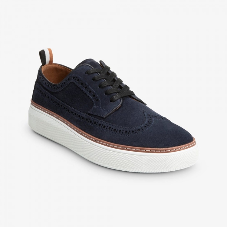 Allen Edmonds Tremont Suede Wingtip Derby Sneaker? Navy Q0rlc0T3 - Click Image to Close