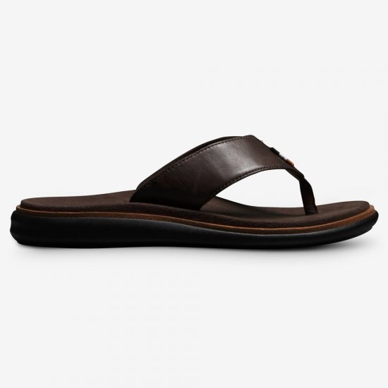 Allen Edmonds Naples Thong Sandal Dark Brown Leather yzLsNuQg