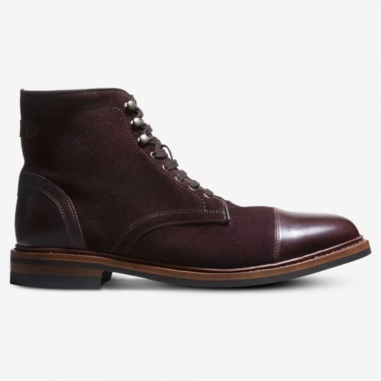 Allen Edmonds Landon Cap-toe Boot Burgundy Suede s4EBIDvw