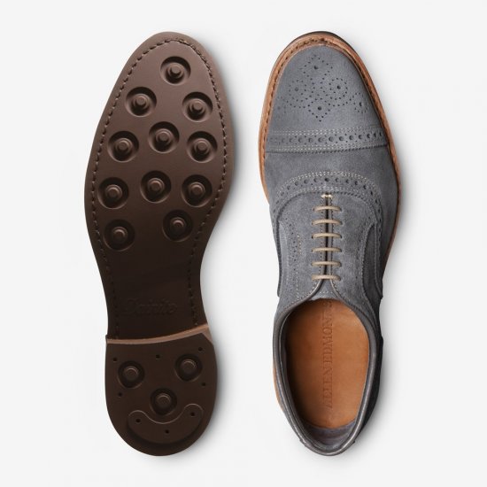 Allen Edmonds Strandmok Suede Cap-toe Oxford with Dainite Rubber Sole Slate Grey Suede cTVt0iT2