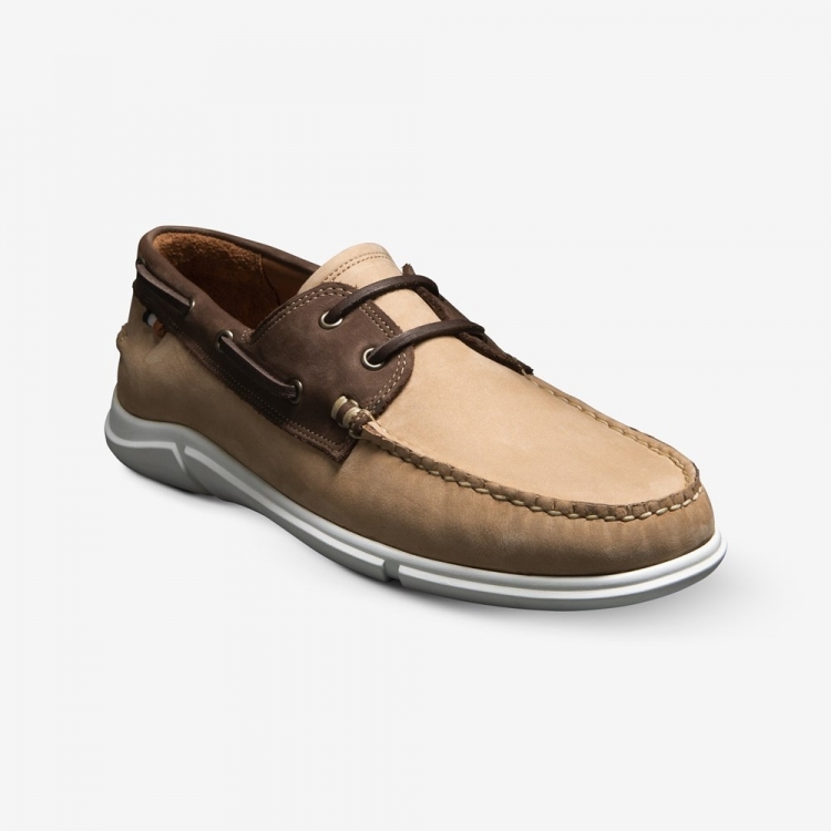 Allen Edmonds Miles Boat Shoe Sandstone Suede bRX03cI5 - Click Image to Close