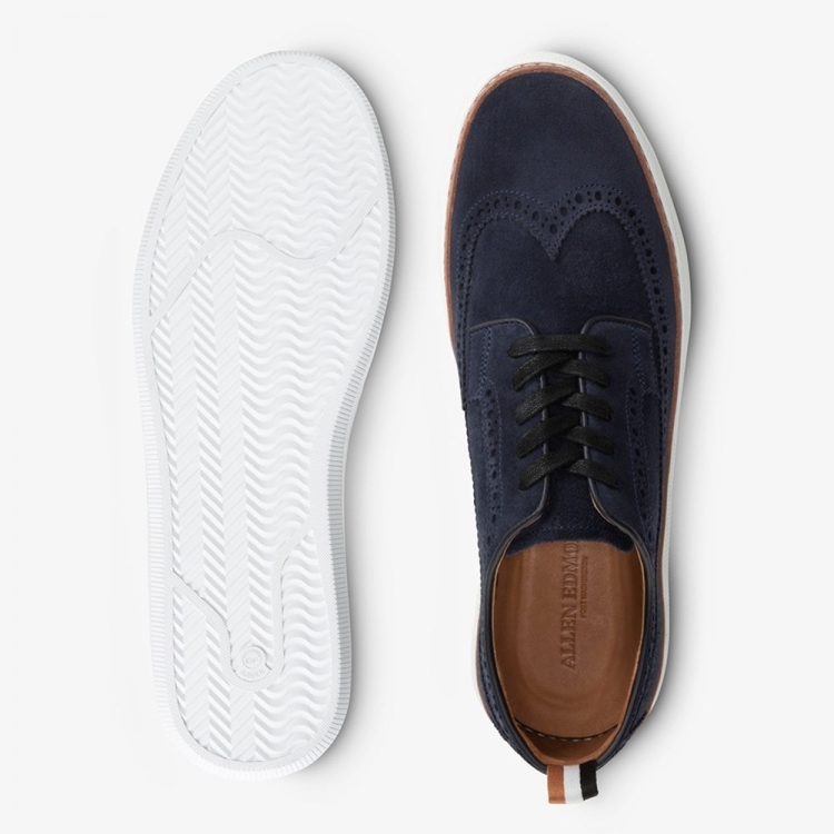 Allen Edmonds Tremont Suede Wingtip Derby Sneaker? Navy Q0rlc0T3 - Click Image to Close