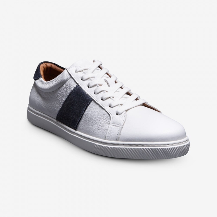 Allen Edmonds Courtside Sport Sneaker White/Navy i7arAn8p - Click Image to Close