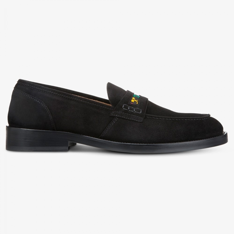 Allen Edmonds Bolama Suede Penny Loafer by Armando Cabral Black K1l3XUt9 - Click Image to Close