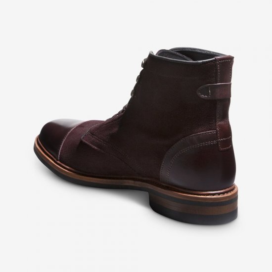 Allen Edmonds Landon Cap-toe Boot Burgundy Suede s4EBIDvw