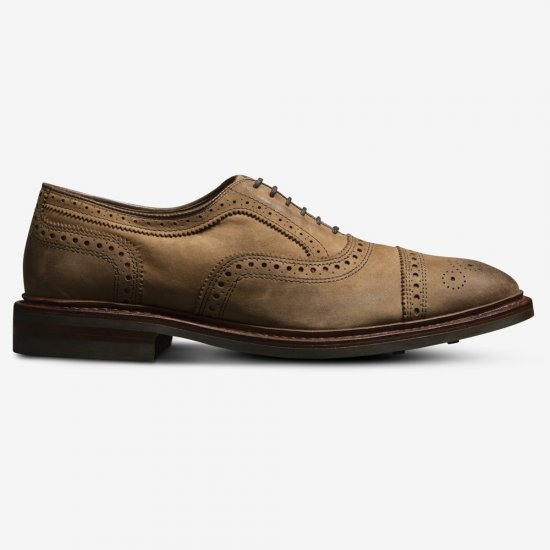 Allen Edmonds Strandmok Cap-toe Oxford with Dainite Rubber Sole Tan Nubuck KWjmfXqE