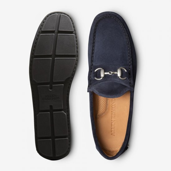 Allen Edmonds Sebastian Bit Driving Loafer Navy Sea Suede 1iaLarY2