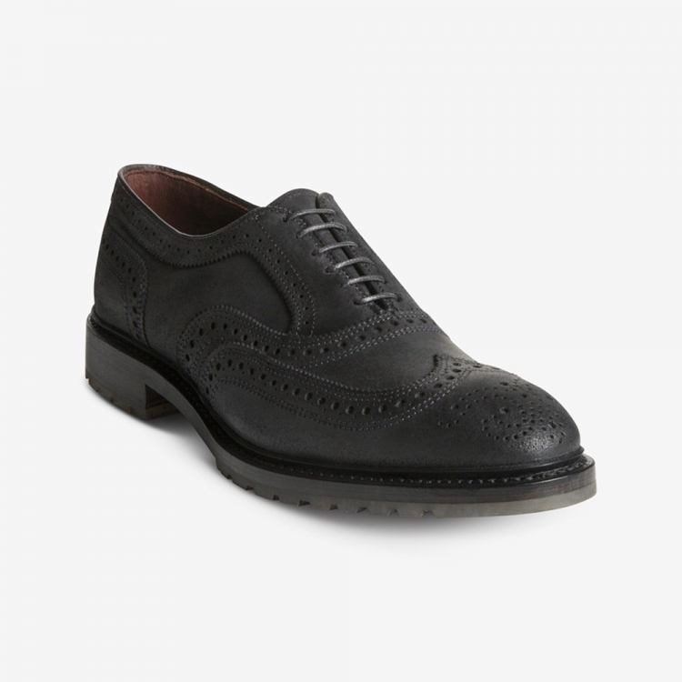 Allen Edmonds McTavish Wingtip Oxford Waxed Suede Dress Shoe? Black ZcvlvTS1 - Click Image to Close