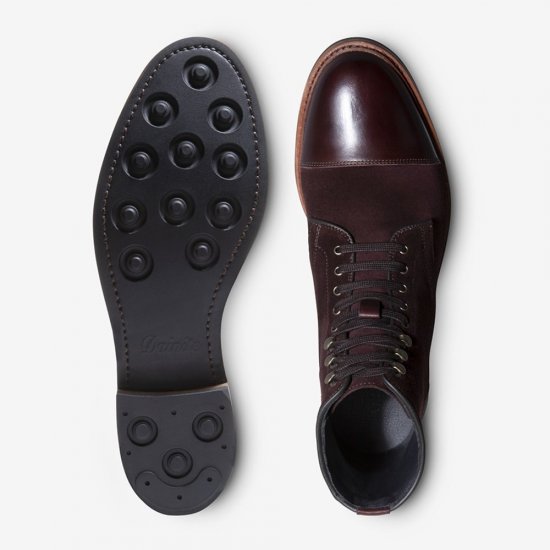 Allen Edmonds Landon Cap-toe Boot Burgundy Suede s4EBIDvw