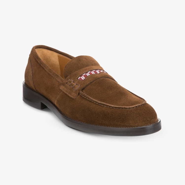 Allen Edmonds Bolama Suede Penny Loafer by Armando Cabral Brown UP1d6j9P - Click Image to Close