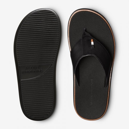 Allen Edmonds Naples Thong Sandal Black Leather NbW5q9Ad