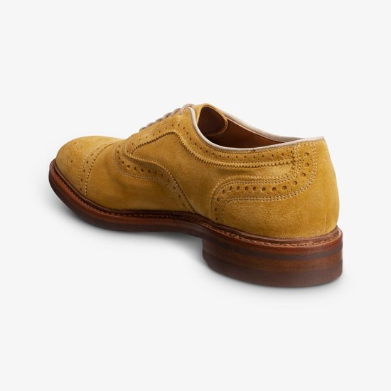 Allen Edmonds Strandmok Cap-toe Oxford with Dainite Rubber Sole Mineral Yellow Suede JbvnehAw