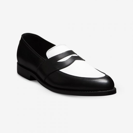 Allen Edmonds Randolph Spectator Penny Loafer Black/White Leather wBGgrIEI