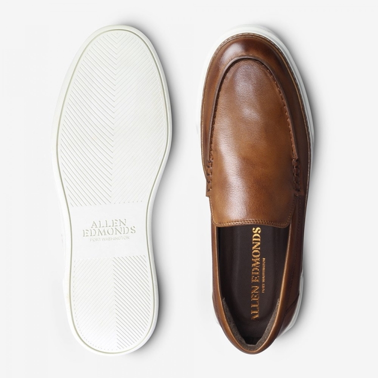 Allen Edmonds Burke Venetian Slip-on Sneaker Tan l3zRFWga - Click Image to Close