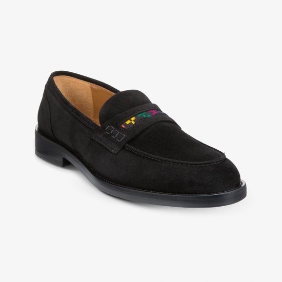 Allen Edmonds Bolama Suede Penny Loafer by Armando Cabral Black K1l3XUt9