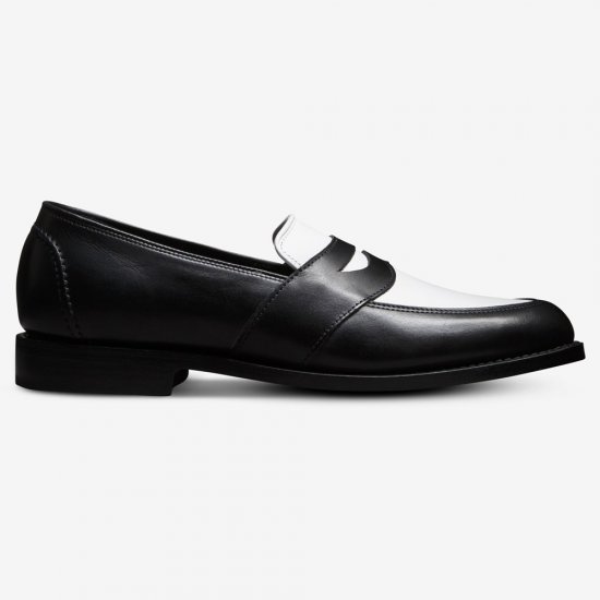 Allen Edmonds Randolph Spectator Penny Loafer Black/White Leather wBGgrIEI