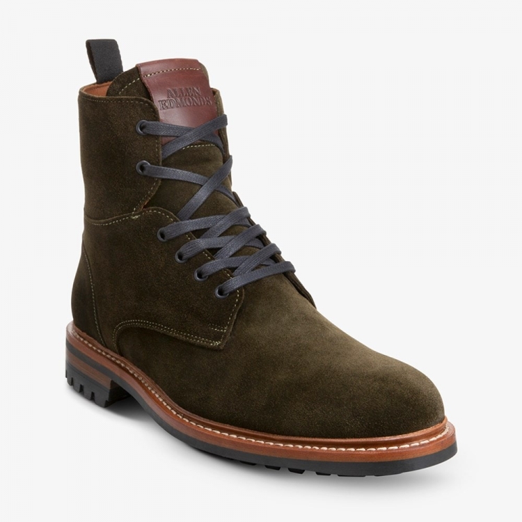 Allen Edmonds Chapman Suede Weatherproof Combat Boot? Green hsxC389p - Click Image to Close