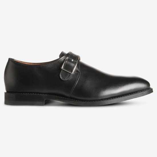 Allen Edmonds Plymouth Single Monk Strap Dress Shoe Black poxCMZPO