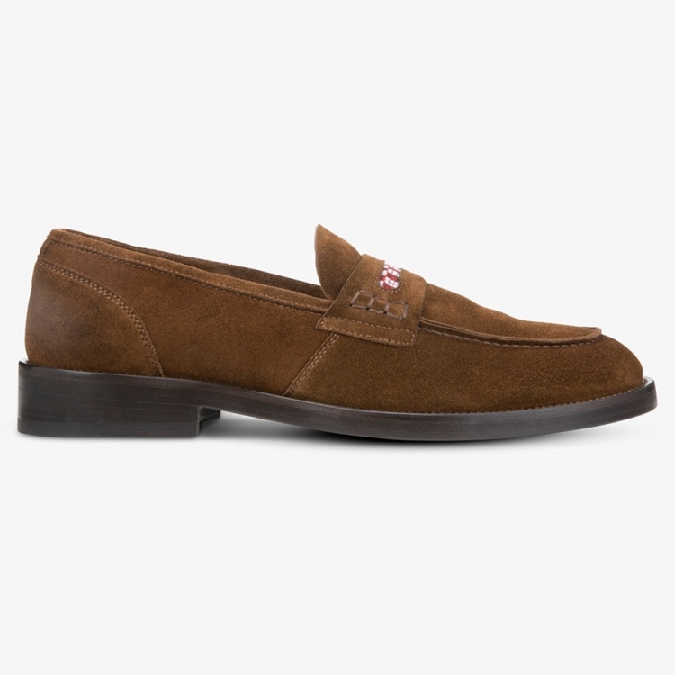 Allen Edmonds Bolama Suede Penny Loafer by Armando Cabral Brown UP1d6j9P - Click Image to Close