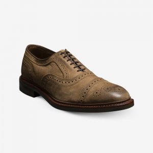 Allen Edmonds Strandmok Cap-toe Oxford with Dainite Rubber Sole Tan Nubuck KWjmfXqE