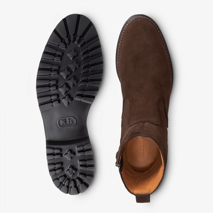 Allen Edmonds Discovery Moto Boot Brown Suede QdIILDV7 - Click Image to Close