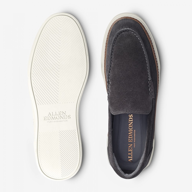 Allen Edmonds Burke Venetian Slip-on Sneaker Grey Suede DnoBpPSe - Click Image to Close