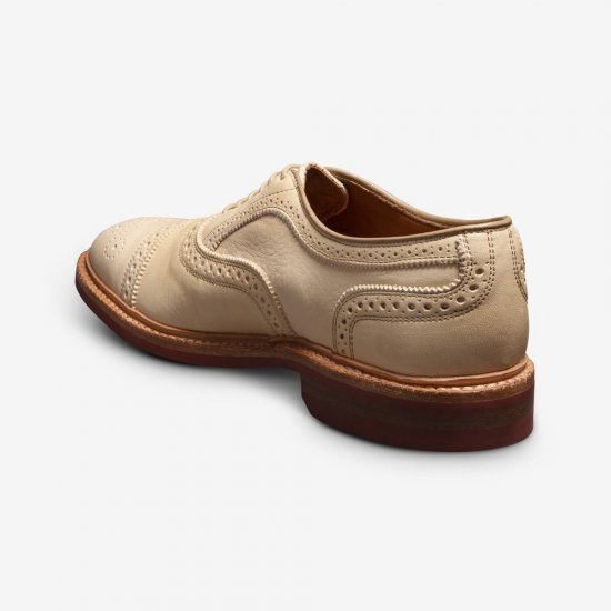 Allen Edmonds Strandmok Cap-toe Oxford with Dainite Rubber Sole Bone Vegetable-tanned Leather QvnFJXV9