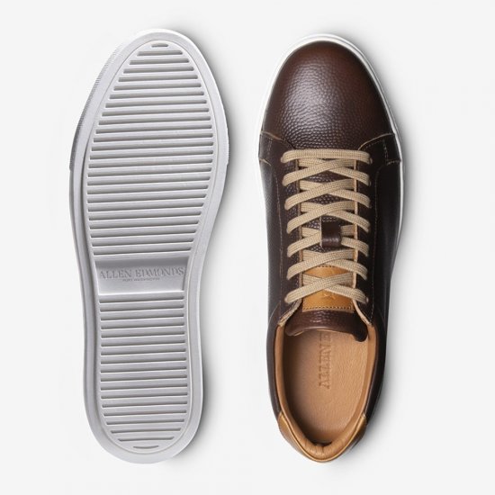 Allen Edmonds Courtside Football Grain Sneaker Brown HhH0ihYW