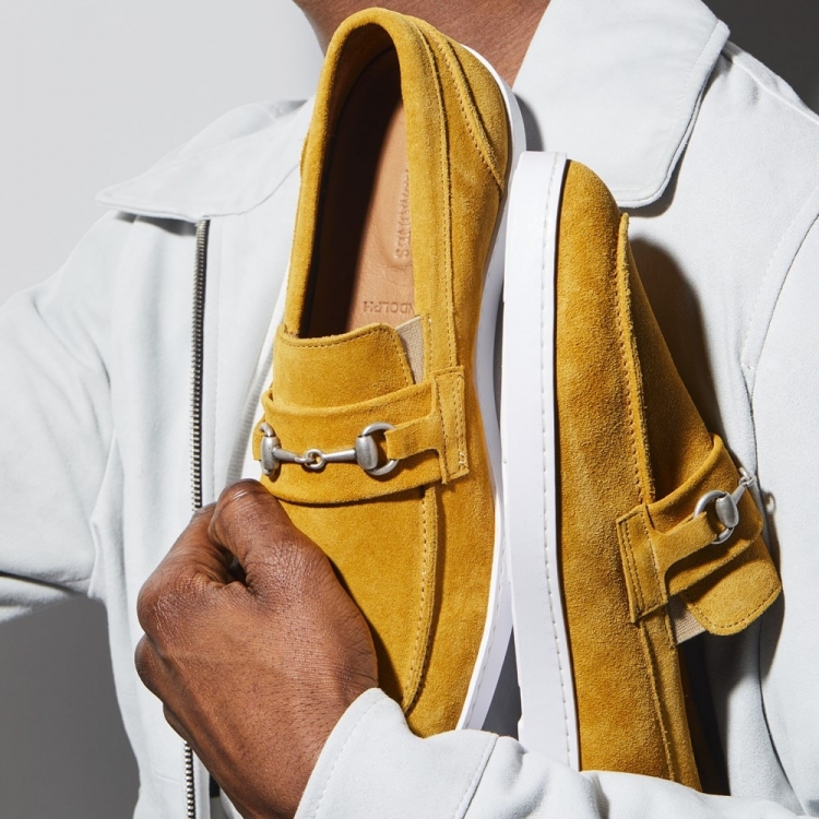Allen Edmonds Randolph Bit Slip-on Sneaker Yellow Suede in8sXTFJ - Click Image to Close